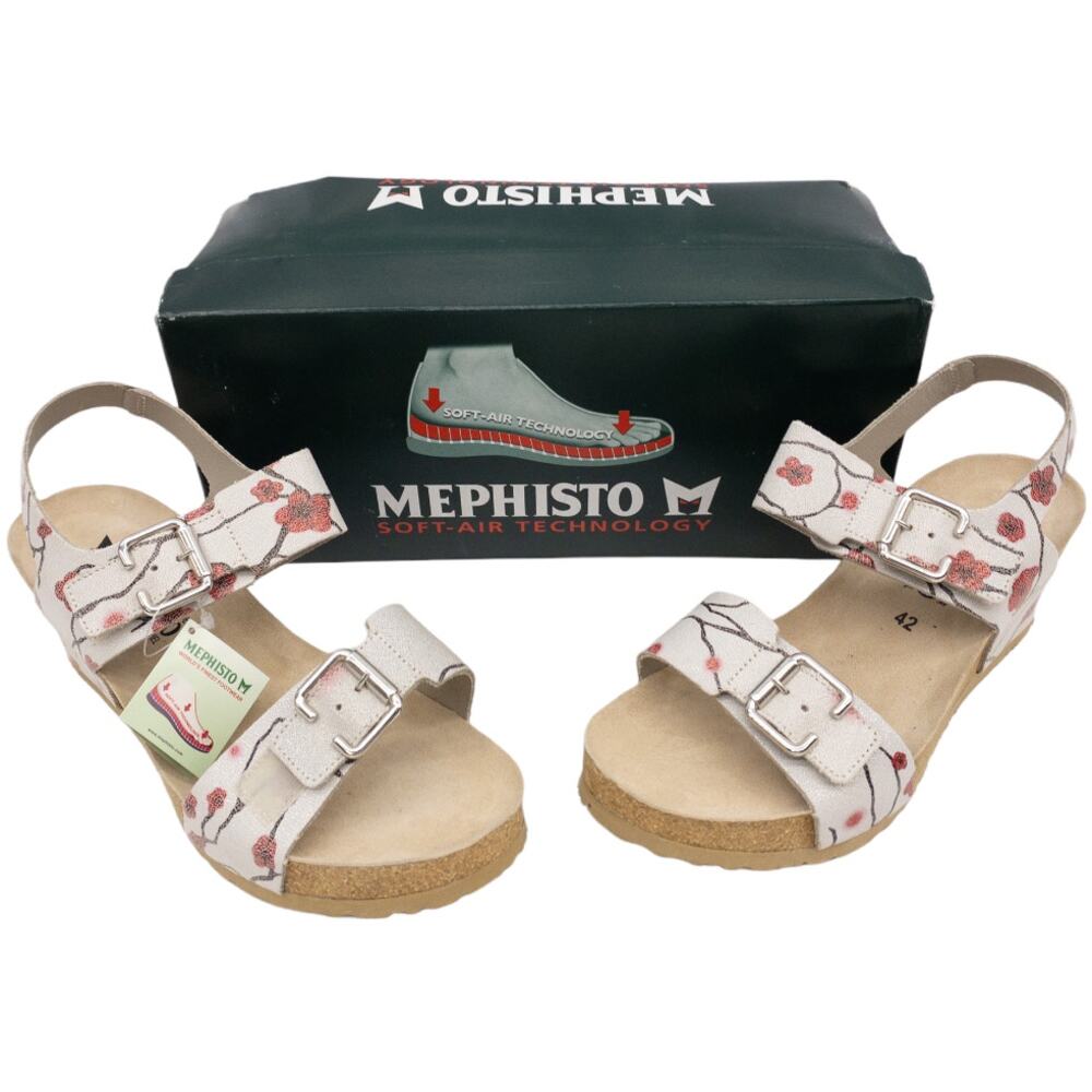 Mephisto Lissandra Women's Platform Wedge Sandal 12 Off White Floral NWB
